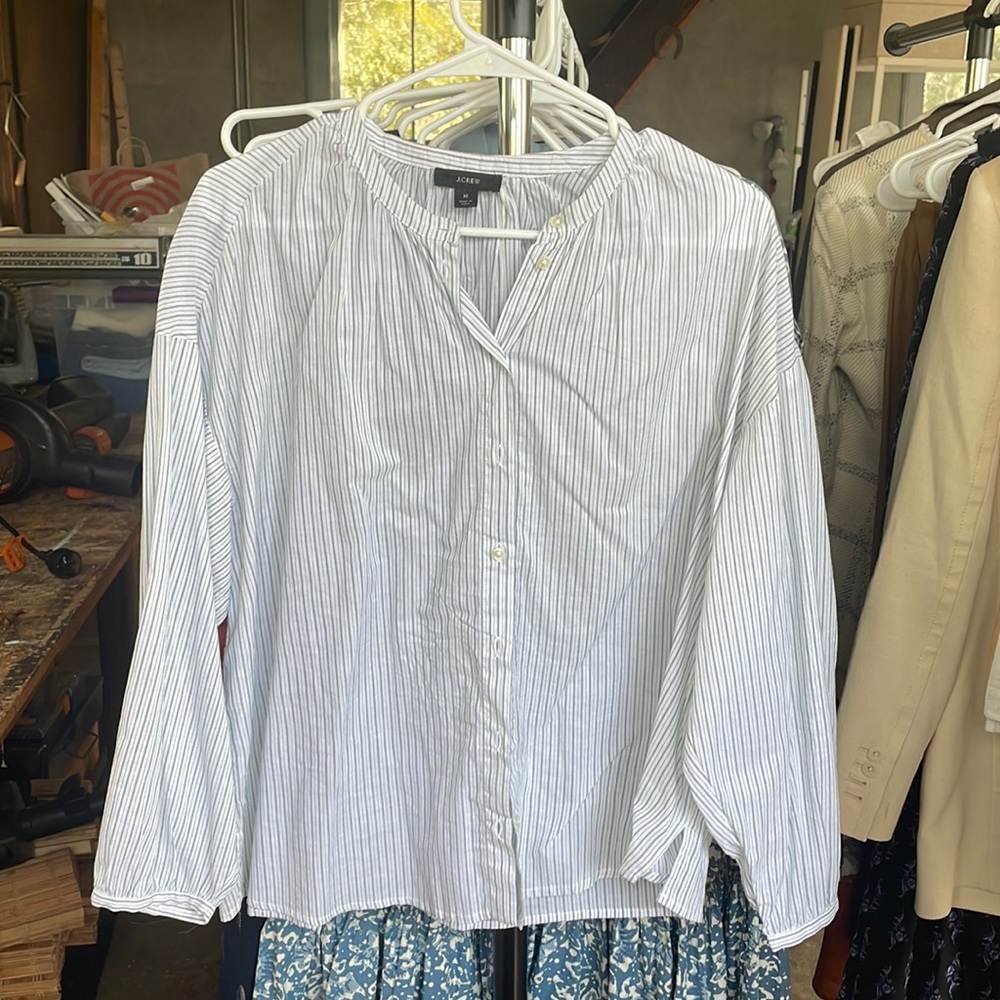 JCrew Stripe Lightweight Cotton Top Sz M